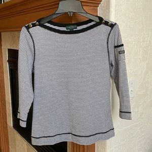 Black and White striped Ralph Lauren Top